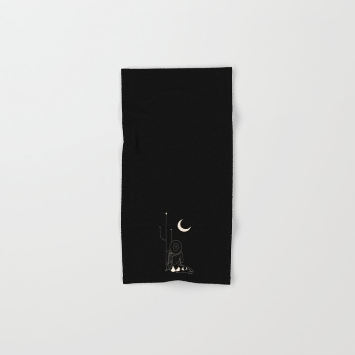 Talking to the Moon - Black and White Hand & Bath Towel