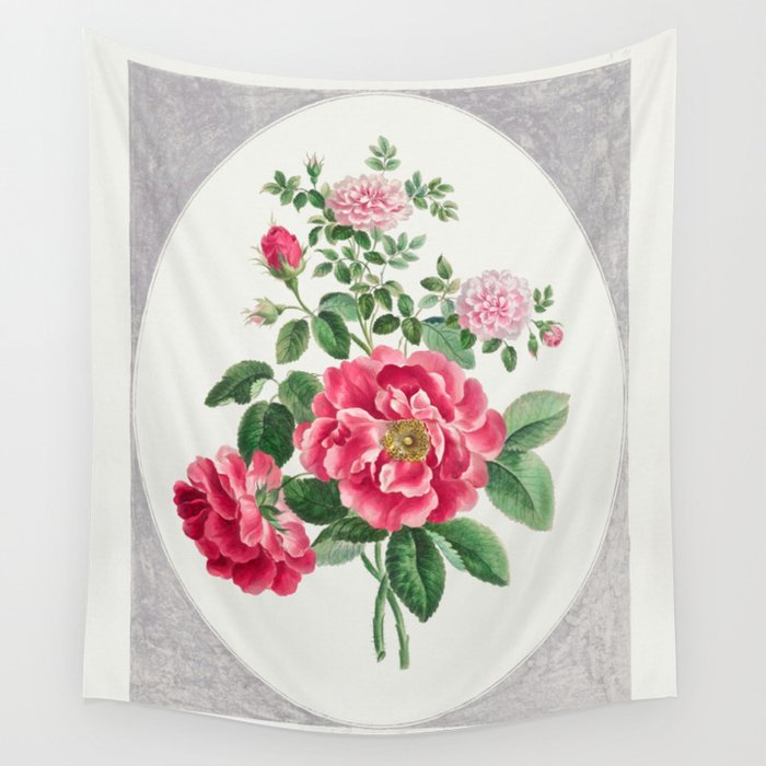 Damask Rose Wall Tapestry