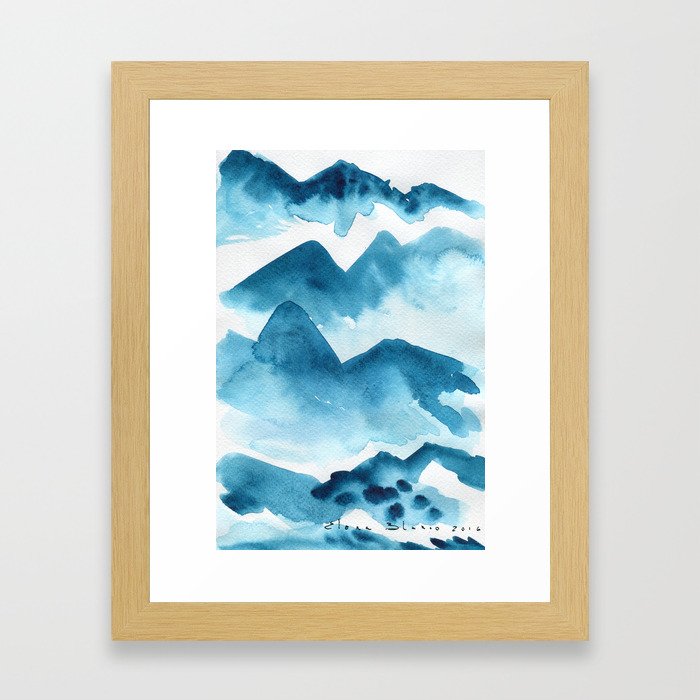 Mountain blue Framed Art Print