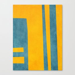 Yellow Teal Abstract Minimalist Artwork Canvas Print