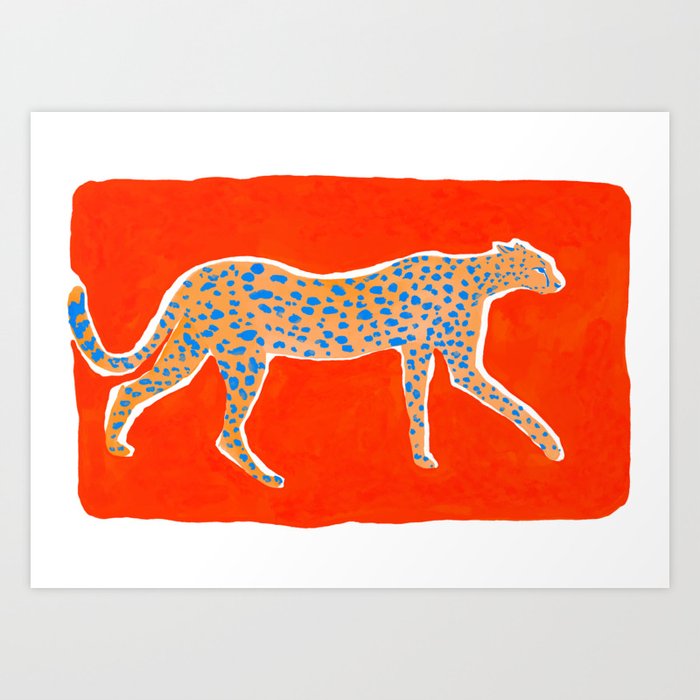 Leopard - Orange Kunstdrucke