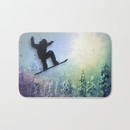 The Snowboarder: Air Bath Mat | Holiday, Olympics, Graphicdesign, Winter, People, Ice, Snow, Sun, Christmas, Snowboard 