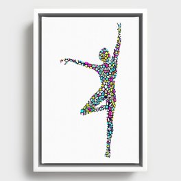 Stained Glass Ballet Framed Canvas