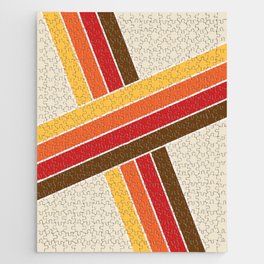 Colorful retro diagonal stripes Jigsaw Puzzle