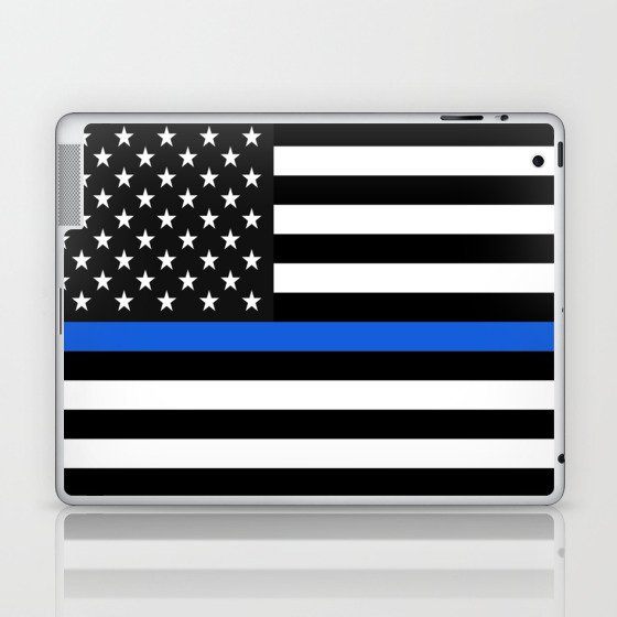Thin Blue Line American Flag Laptop & iPad Skin