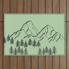 Spring - Trees And Tall Mountains Outdoor Rug