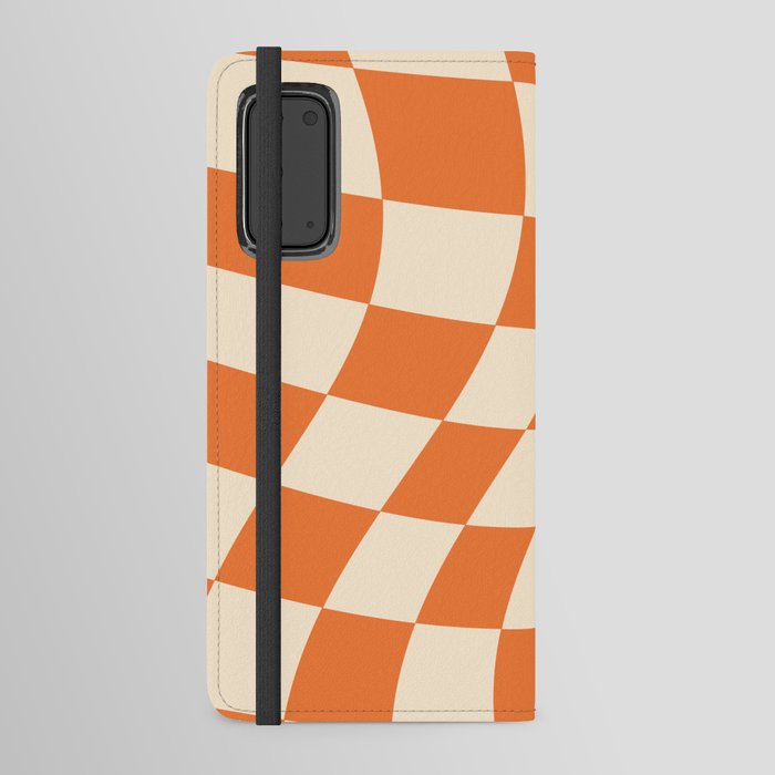 groovy tangerine plaid Android Wallet Case