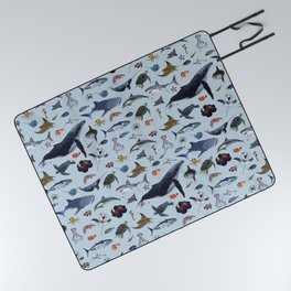 SEA CREATURES poster with names Picnic Blanket