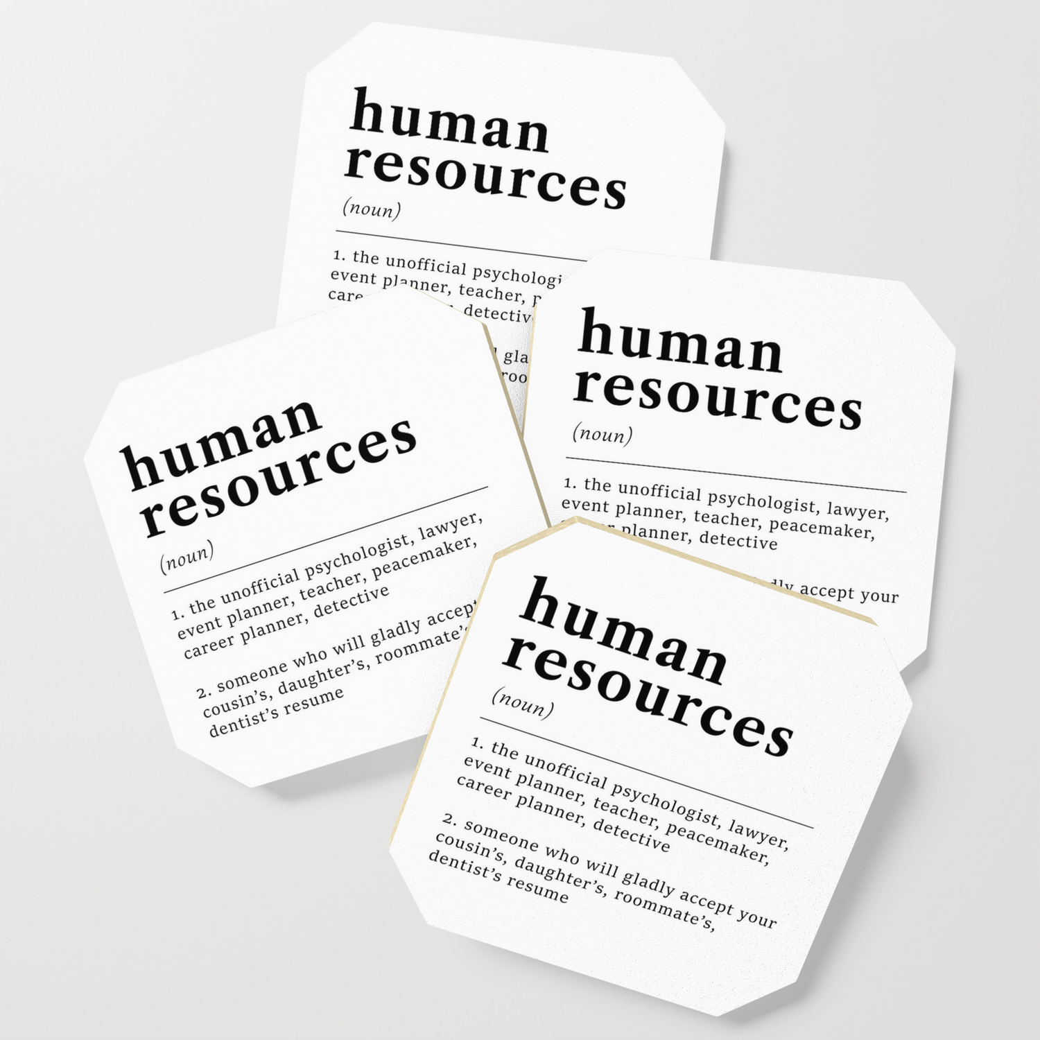 Human Resources Funny Definition Coaster By Nsprints Society6