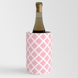 Lattice Trellis Diamond Geometric Pattern First Blush Delicate and Tender Pink - Very Pale Red Light Rose and White Wine Chiller