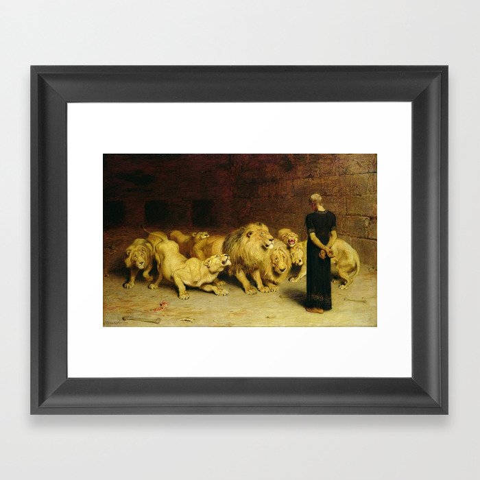 Daniel In The Lions Den 1872 By Briton Riviere Framed Art Print