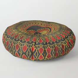 Egyptian Scarab Beetle - Gold and red  metallic Floor Pillow