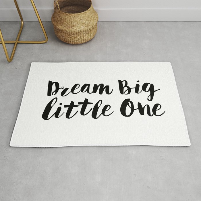 Dream Big Little One Black White Minimalist Childrens Room Nursery