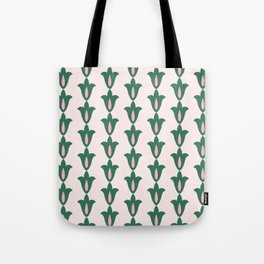 Retro Green Floral Pattern Tote Bag