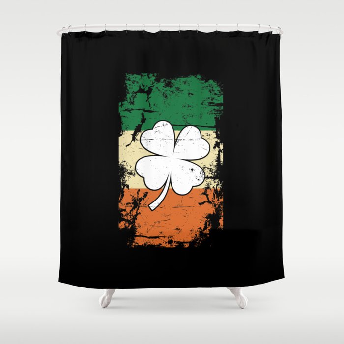 Distressed Irish Flag St Patrick Shamrock Shower Curtain By Studiometzger