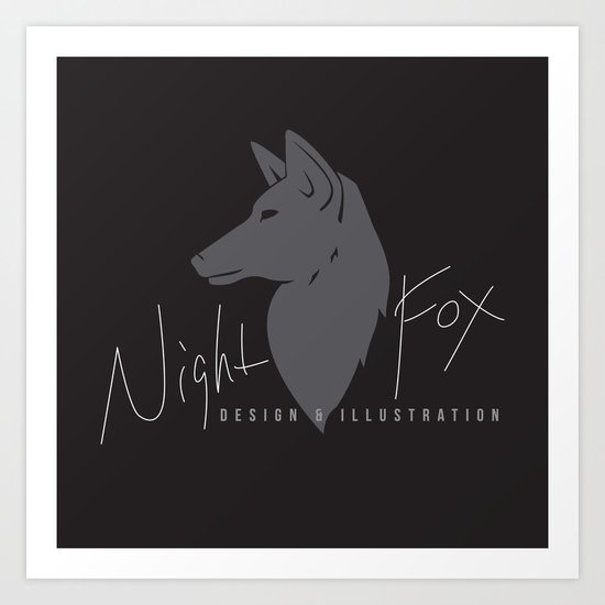 Night Fox Logo Art Print