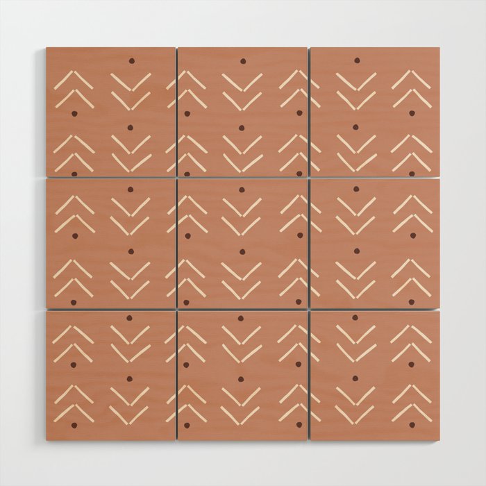 Arrow Geometric Pattern 22 in Earthy Desert Shades Wood Wall Art