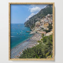overlooking positano 01 / travel photography italy / amalfi coast Serving Tray