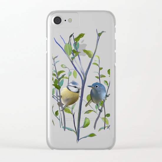 2 birds in tree Clear iPhone Case