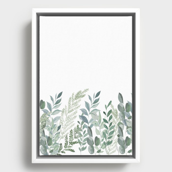 Greenery and Eucalyptus Framed Canvas