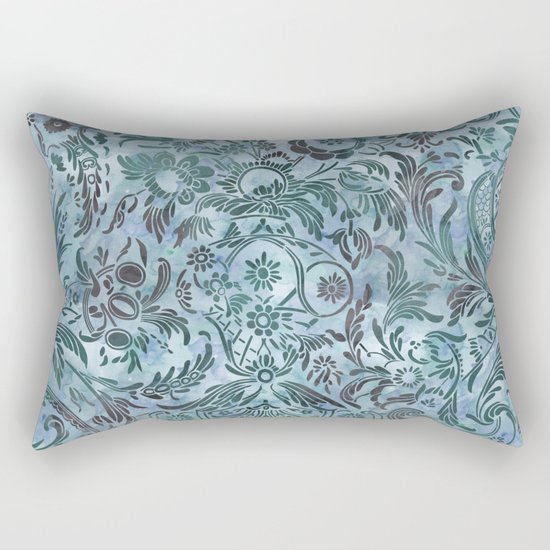 Watercolor Damask Pattern 08 Rectangular Pillow