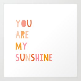 You Are My Sunshine, Modern Abstract Print, Boho Decor, Nursery Decor Art Print