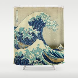 The Great Wave Off Kanagawa by Katsushika Hokusai (c. 1830) Shower Curtain