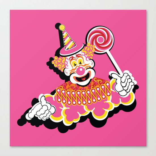 Retro Clown Canvas Print