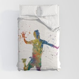 Volleyball player in watercolor Comforter