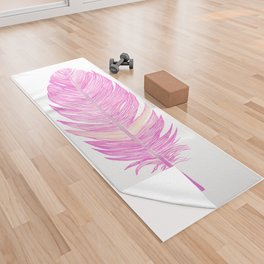 Pink feather Yoga Towel