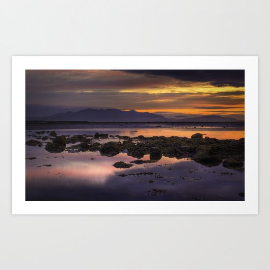 Sunset over Arran Scotland Art Print