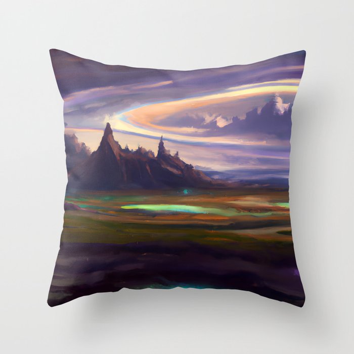 Gorgeous alien landscape Throw Pillow