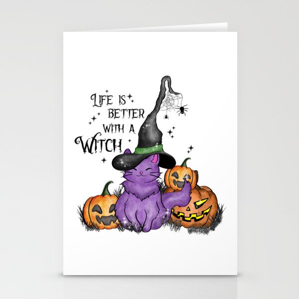 Life is better with a witch halloween Stationery Cards