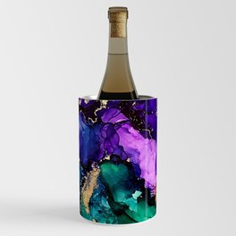 Mardi Gras Alcohol Ink Artwork Wine Chiller