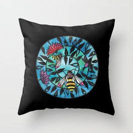 Bees - Paper cut design Throw Pillow