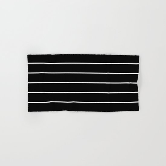 Black White Pinstripes Hand & Bath Towel