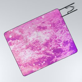 Abstract pink lilac purple white glitter clouds Picnic Blanket