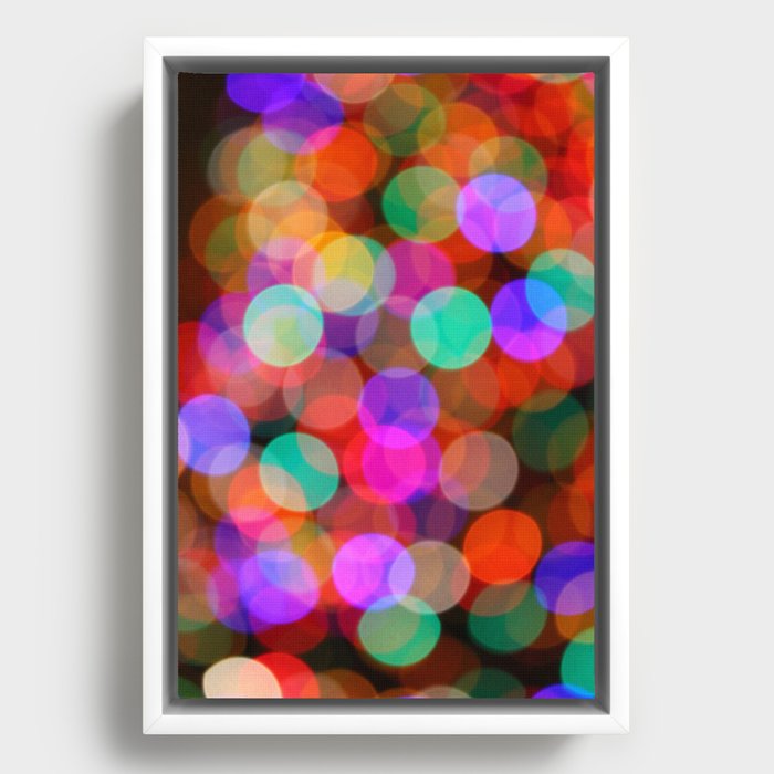 Colorful Bokeh Framed Canvas
