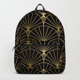 Black and gold art-deco geometric pattern Backpack | Pattern, Graphicdesign, Digital, Abstract, Black, Art Deco, Elegant, Geometric, Gold 