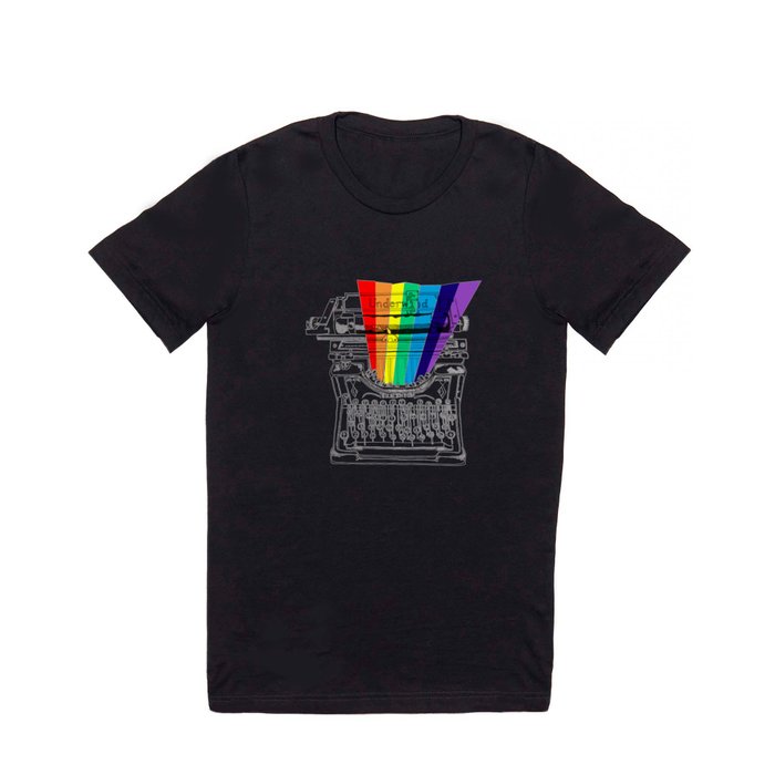 underwood typewriter with a sliver of rainbow T Shirt