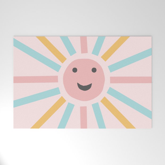 Retro Sun Glam #3 #retro #decor #art #society6 Welcome Mat