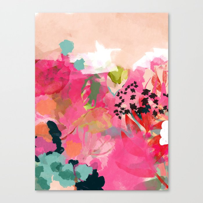 pink summer garden dream abstract Canvas Print