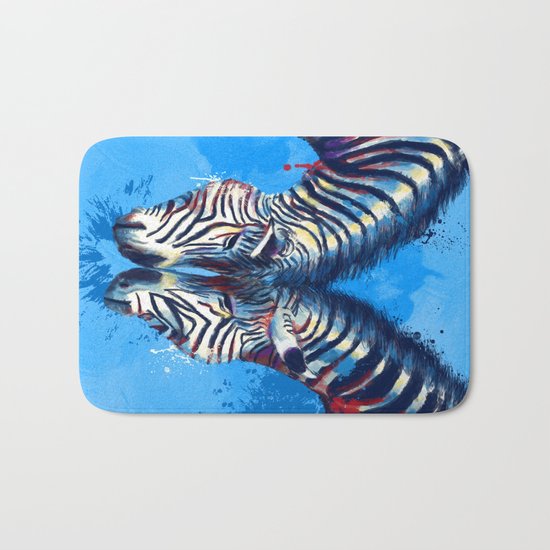 Friendship - Zebra portraits Bath Mat