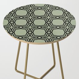 Black and Green Minimal Star Shape Tile Pattern Pairs Dulux 2022 Popular Colour Bamboo Stem Side Table