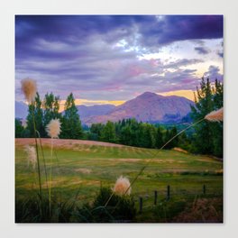 New Zealand Photography - Field And Forest Under The Pretty Sky Canvas Print