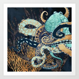 Metallic Octopus II Art Print