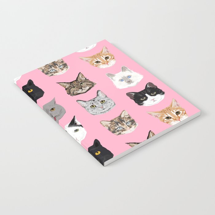 Cute Cat breed faces smiling kitten must have gifts for cat lady cat man cat lover unique pets Notebook