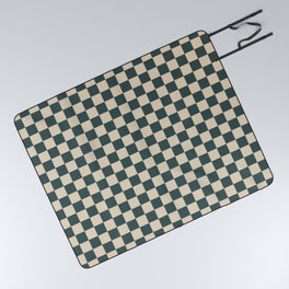Checkerboard Pattern Inspired By Night Watch PPG1145-7 & Alpaca Wool Cream PPG14-19 Picnic Blanket