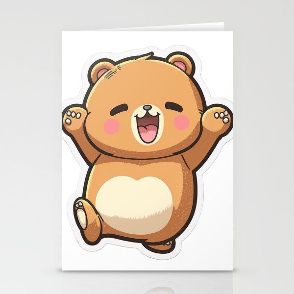 Kawaii Cute Bear Happy Stationery Cards