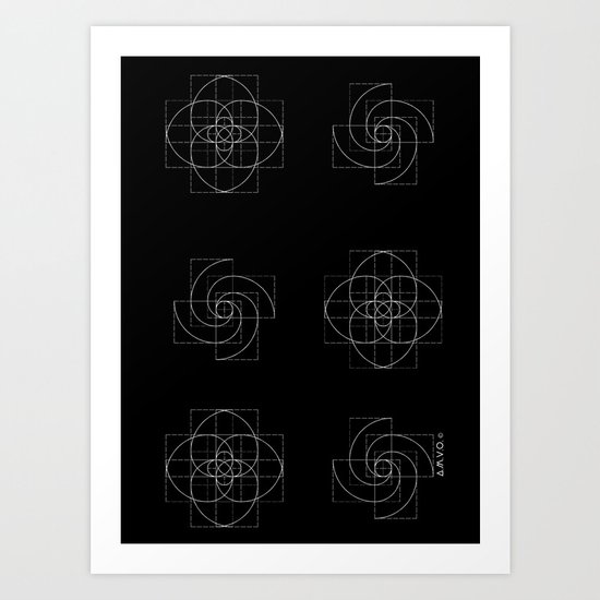 Fibonacci Flowers Pattern Art Print